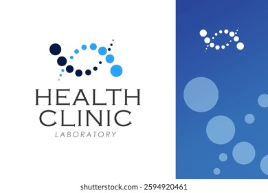 Beautiful editable vector logo for health clinic and laboratory in blue colors