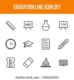 Beautiful Education line black icon