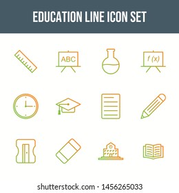 Beautiful Education line icon set