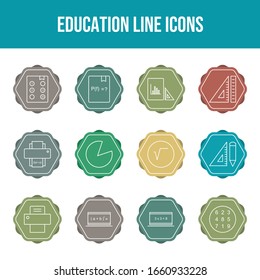 Beautiful Education Vector Icons Set	