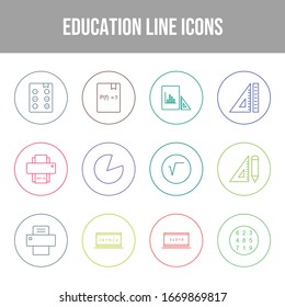 Beautiful Education Vector Icons Set	