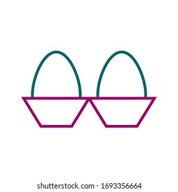 Hermoso icono vector de línea de huevos