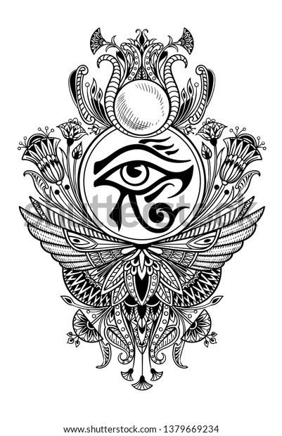 Beautiful Egyptian Symbol Eye Ra Ethnic Stock Vector Royalty Free