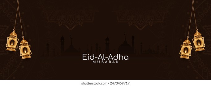 Beautiful Eid al adha mubarak cultural Islamic festival banner vector