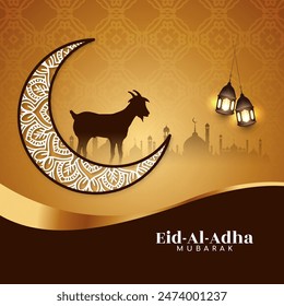 Beautiful Eid al adha mubarak cultural Islamic festival celebration banner vector