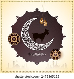 Beautiful Eid al adha mubarak cultural Islamic festival celebration banner vector