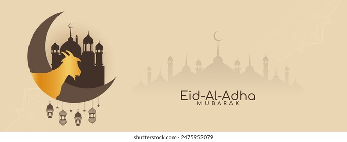 Beautiful Eid al adha Mubarak Kulturfestival Islamisches Fest Banner Vektorgrafik