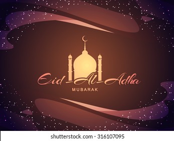 Beautiful Eid Al Adha mubarak religious background design.