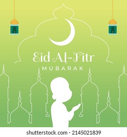 Beautiful Eid al fitr festival banner design template.