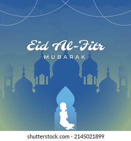 Beautiful Eid al fitr festival banner design template.