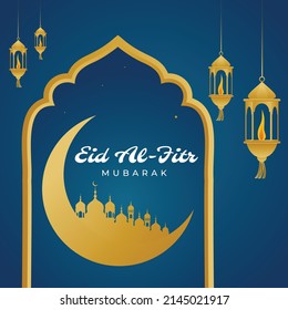 Beautiful Eid al fitr festival banner design template.