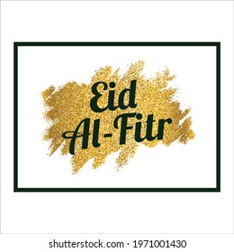 Beautiful Eid Al-Fitr Black text effect on Golden background, Muslim Festival Eid Al-Fitr beautiful Text effect, Eid Al-Fitr, Golden, Black, Moon.