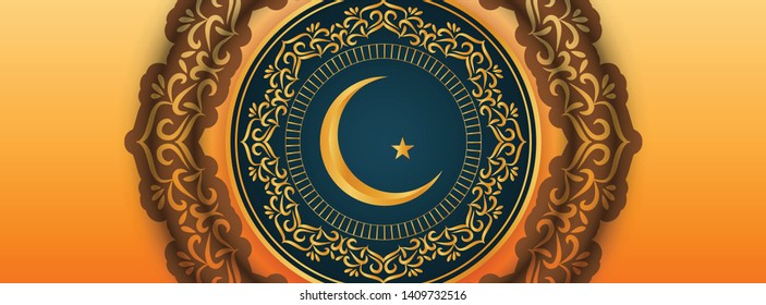 Beautiful Eid Mubarak banner template