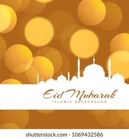 beautiful eid mubarak bokeh background design