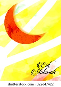 Beautiful Eid Mubarak Card Design with Nice Mosque and colorful Background, Eps 10
