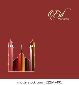 Beautiful Eid Mubarak Card Design with Nice Mosque and colorful Background, Eps 10