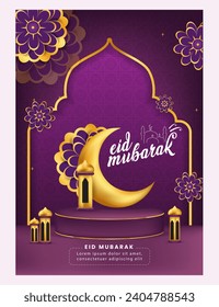 Hermoso diseño de plantilla vectorial de afiches de Eid Mubarak