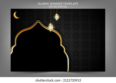 Hermosa plantilla de banner horizontal eid mubarak