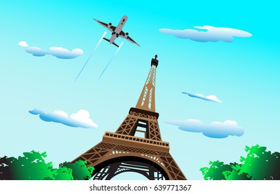 Beautiful Eiffel Tower. Vector illustration