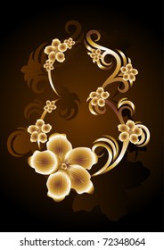 Beautiful eight on a brown background