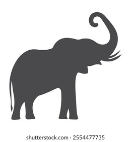 A beautiful elefant silhoutte illustration  with white backraund