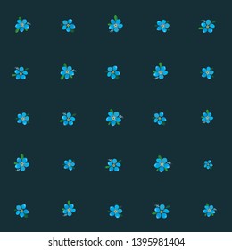 Beautiful Elegance Forget-me-not flower, Seamless Pattern - vector
