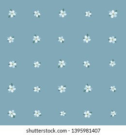 Beautiful Elegance Forget-me-not flower, Seamless Pattern - vector