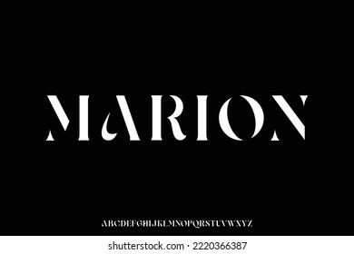 Beautiful and elegant abstract stencil type serif font vector