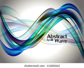 Beautiful elegant abstract vector shiny color wave with grey background.