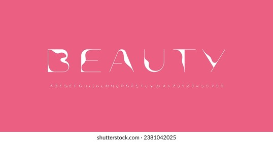 Beautiful elegant alphabet font, classic lettering perfect for logotypes, wedding invitations or fashion design, letters and numbers, vector illustration 10EPS