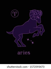 a beautiful and elegant aries zodiac sign vector