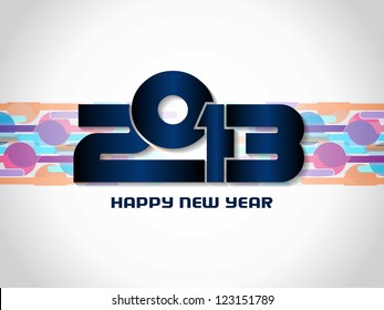 Beautiful elegant background design for happy new year 2013 with colorful circles and lines. vector illustration