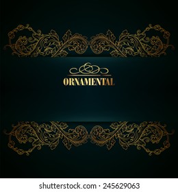 Beautiful elegant background with lace floral ornament and place for text. Design elements, ornate background. Vector illustration. EPS 10.