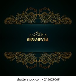 Beautiful elegant background with lace floral ornament and place for text. Design elements, ornate background. Vector illustration. EPS 10.