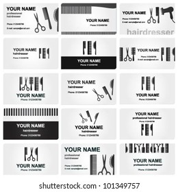 Beautiful elegant black and white business cards for hairdressers