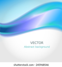 Beautiful elegant blue wave. Abstract vector illustration
