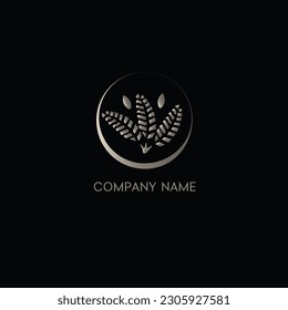 Beautiful, elegant Boho style leaf logo symbol icon emblem , abstract vector logo template