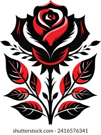 beautiful and elegant bouquet with red rose and leaves. Floral arrangement. design greeting card and invitation of the wedding, birthday, Valentine's Day, mother's day and other holiday