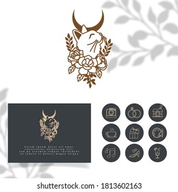 BEAUTIFUL ELEGANT CAT LINE ART LOGO EDITABLE TEMPLATE