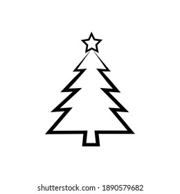 Beautiful and elegant Christmas tree. Bright wreath. Vector illustration of Christmas. Merry Chrismast and Happy New Year. Modern flat design.
