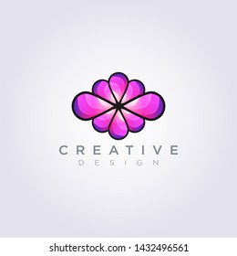 Beautiful and Elegant Decorative and Modern Flower Circle Vector Illustration Design Clipart Symbol Logo Template.