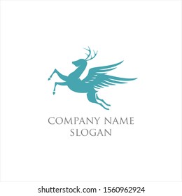 beautiful elegant deer creative logo design