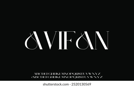 Design de vetor de fonte de exibição elegante bonito adequado para logotipo, manchete, cartaz e muito mais