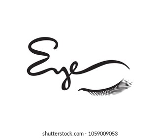 Beautiful Elegant Female Eyelash Logo In Isolated White Background