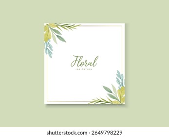 Beautiful elegant floral frame card decorated with soft watercolor flowers. Ideal for invitations, greeting cards, wedding designs, and romantic stationary