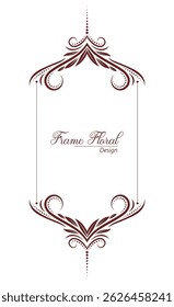 beautiful and elegant floral frame design in a maroon color