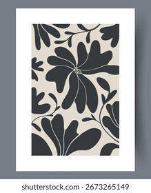 A Beautiful and Elegant Floral Pattern Crafted in a Monochrome Design Ideal for Modern Home Decor