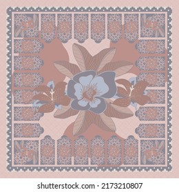 Hermosa y elegante escarabajo de patrón floral ilustración de color suave