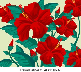 beautiful elegant floral pattern which many kinds of flowers in this floral print you can use as wallpaper background and backdrop and there are beautiful nice leaves and branches in it