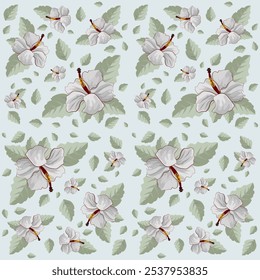 beautiful elegant floral pattern which many kinds of flowers in this floral print you can use as wallpaper background and backdrop and there are beautiful nice leaves and branches in it